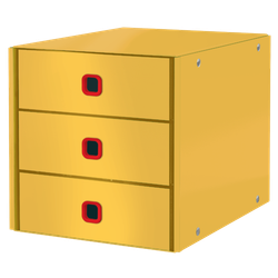 Bucs de 3 cajones Click & Store Cosy (290x283x360mm), amarillo
