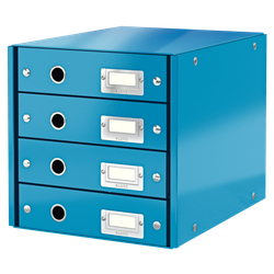 Bucs de 4 cajones Click & Store (290x283x360mm), azul