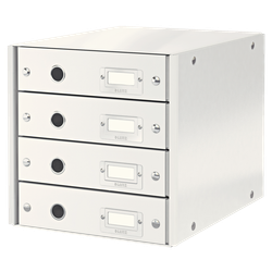 Bucs de 4 cajones Click & Store (290x283x360mm), blanco