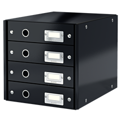 Bucs de 4 cajones Click & Store (290x283x360mm), negro