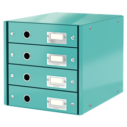 Bucs de 4 cajones Click & Store (290x283x360mm), turquesa