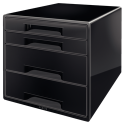 Bucs de cajones Leitz DUAL Desk Cube 4 cajones (2 grandes y 2 pequeños), negro/antracita ref. 52521095