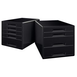 Bucs de cajones Leitz DUAL Desk Cube 4 cajones (2 grandes y 2 pequeños), negro/antracita ref. 52521095