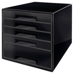 Bucs de cajones Leitz DUAL Desk Cube 5 cajones (1 grande y 4 pequeños), negro/antracita ref. 52531095