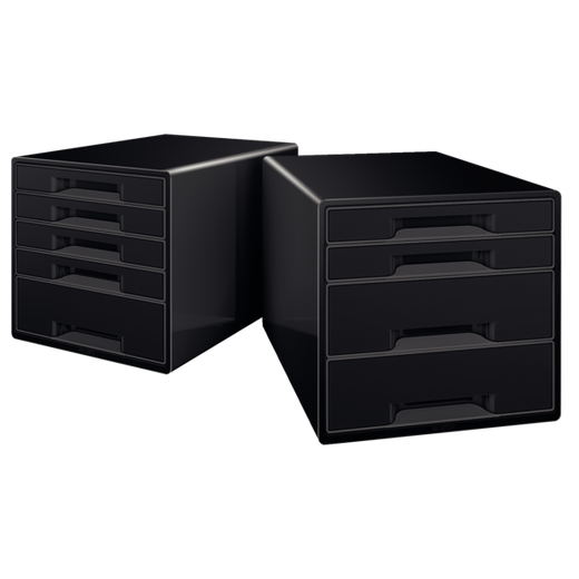 Bucs de cajones Leitz DUAL Desk Cube 5 cajones (1 grande y 4 pequeños), negro/antracita ref. 52531095