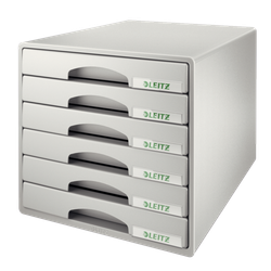 Bucs de cajones Leitz Plus. 6 cajones (pequeños), gris