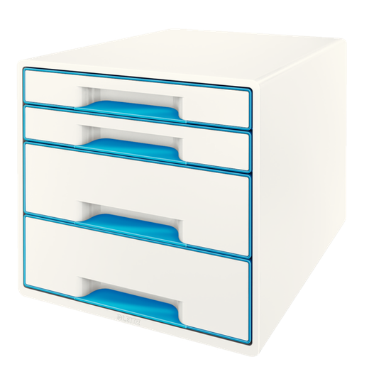 Bucs de cajones WOW Desk Cube 4 cajones (2 grandes y 2 pequeños), azul /blanco