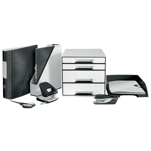 Bucs de cajones WOW Desk Cube 4 cajones (2 grandes y 2 pequeños), negro/blanco