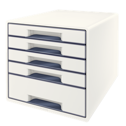 Bucs de cajones WOW Desk Cube 5 cajones (1 grande y 4 pequeños), blanco/gris
