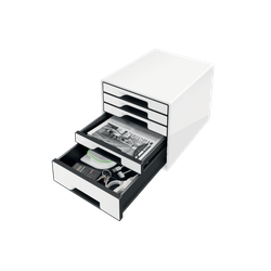 Bucs de cajones WOW Desk Cube 5 cajones (1 grande y 4 pequeños), negro/blanco