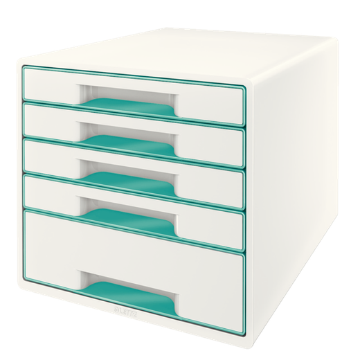 Bucs de cajones WOW Desk Cube 5 cajones (1 grande y 4 pequeños), turquesa/blanco