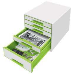 Bucs de cajones WOW Desk Cube 5 cajones (1 grande y 4 pequeños), verde/blanco