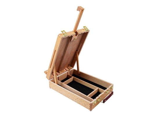 Caballete pintor de sobremesa liderpapel madera de haya barnizado con maletin 39x26x13cm certificado fsc