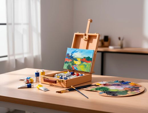Caballete pintor de sobremesa liderpapel madera de haya barnizado con maletin 39x26x13cm certificado fsc