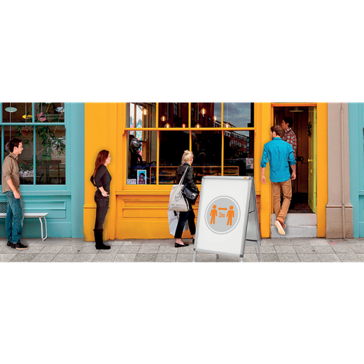 Caballete publicitario con marco a presión A-Board Premium Plus 700x1000 mm