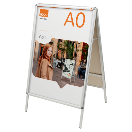 Caballete publicitario con marco a presión A-Board Premium Plus A0