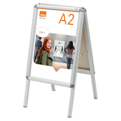 Caballete publicitario con marco a presión A-Board Premium Plus A2