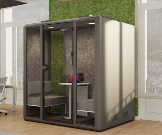 Cabina Box de 4 Plazas - Diseño Moderno en Metal Antracita