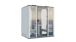 Cabina Box de 4 Plazas - Diseño Moderno en Metal Blanco