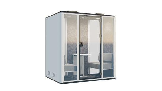 Cabina Box de 4 Plazas - Diseño Moderno en Metal Blanco
