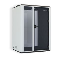 Cabina Box Mejorada con 2 Plazas o 1 Plaza Workstation, Exterior Metálico Blanco