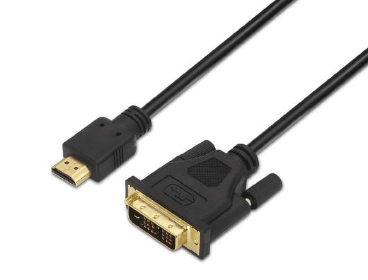 Cable aisens dvi a hdmi dvi18+1/m-hdmi a/m full hd color negro longitud 1,8 m