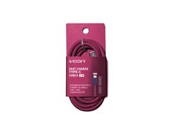 Cable groovy tipo c a tipo c carga rapida longitud 1 mt color rojo