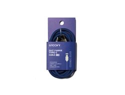 Cable groovy usb 2.0 a usb c apple lightning longitud 1 mt silicona color azul cobalto