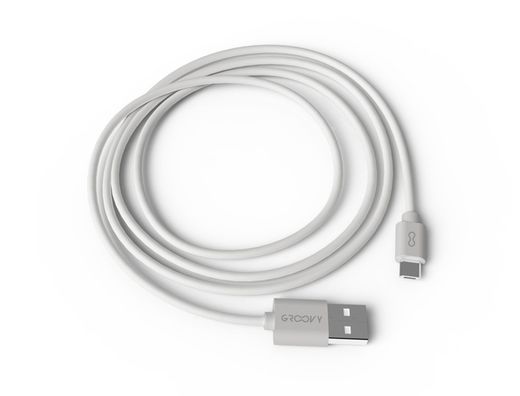 Cable groovy usb-a a micro usb longitud 1 mt color blanco