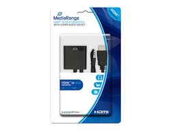 Cable hdmi a vga jack 3.5 mm mediarange negro