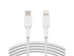 Cable trenzado belkin caa004bt1mwh usb-c a lightning boost charge largo 1 m color blanco