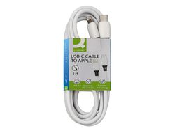 Cable usb-c a apple lightning q-connect pvc longitud 2m blanco