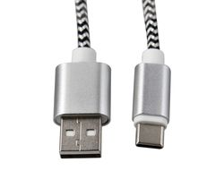 Cable usb-c a usb-a q-connect nailon longitud 1m blanco