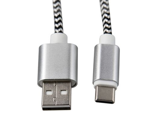 Cable usb-c a usb-a q-connect nailon longitud 1m blanco