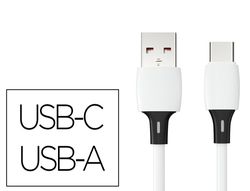Cable usb-c a usb-a q-connect pvc longitud 1m blanco