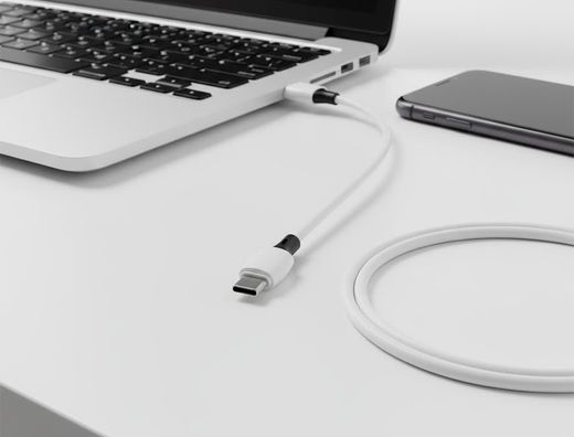 Cable usb-c a usb-a q-connect pvc longitud 2m blanco