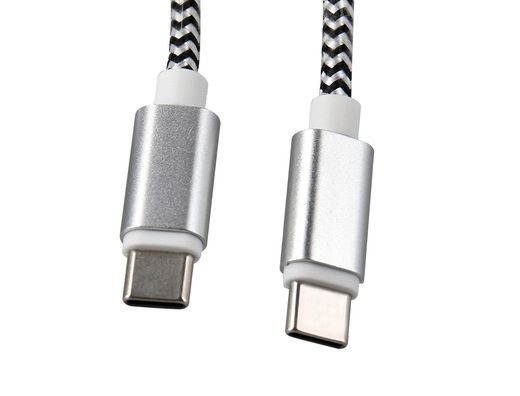Cable usb-c a usb-c q-connect nailon longitud 1m blanco