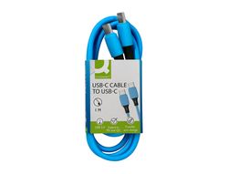 Cable usb-c a usb-c q-connect pvc longitud 1m azul