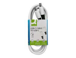 Cable usb-c a usb-c q-connect pvc longitud 1m blanco