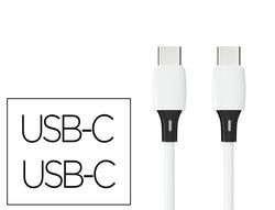 Cable usb-c a usb-c q-connect pvc longitud 1m blanco