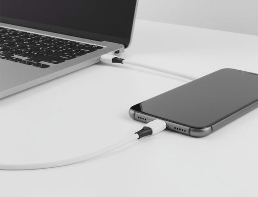 Cable usb-c a usb-c q-connect pvc longitud 1m blanco
