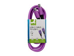 Cable usb-c a usb-c q-connect pvc longitud 1m morado