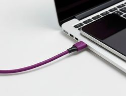 Cable usb-c a usb-c q-connect pvc longitud 1m morado