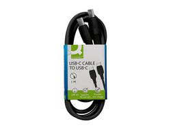 Cable usb-c a usb-c q-connect pvc longitud 1m negro
