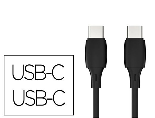 Cable usb-c a usb-c q-connect pvc longitud 1m negro