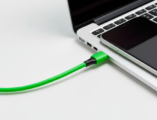 Cable usb-c a usb-c q-connect pvc longitud 1m verde