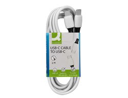 Cable usb-c a usb-c q-connect pvc longitud 2m blanco