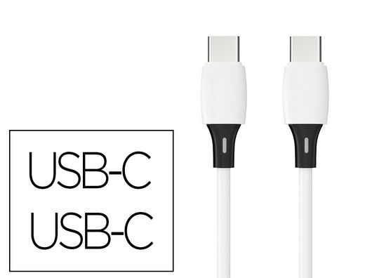 Cable usb-c a usb-c q-connect pvc longitud 2m blanco