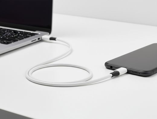 Cable usb-c a usb-c q-connect pvc longitud 2m blanco