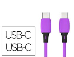 Cable usb-c a usb-c q-connect pvc longitud 2m morado